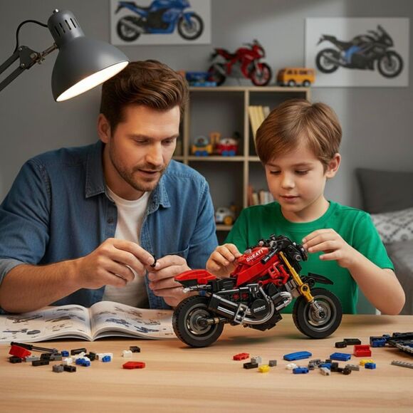 SEMBO Technic Motorcycle Model Kit Building Set Adults Teens Kids Display Gift - Picture 3 of 5